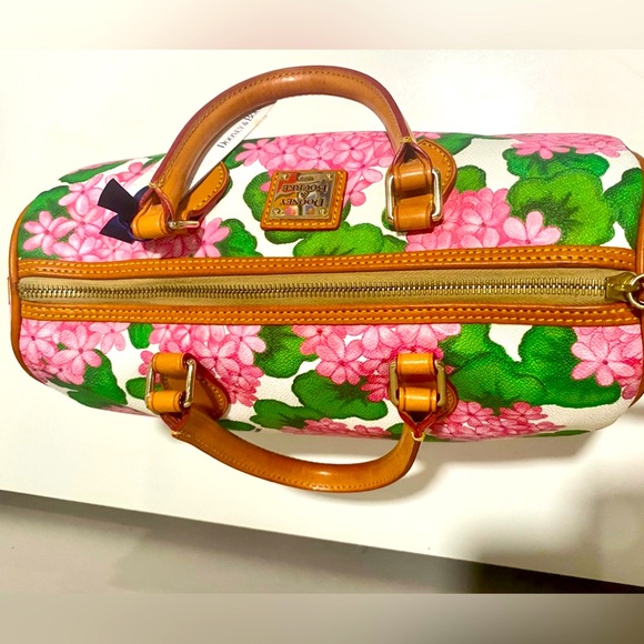 Dooney & Bourke Hydrangea Satchel Barrel Bag Pink Red - Picture 9 of 16